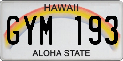 HI license plate GYM193