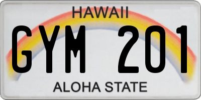 HI license plate GYM201