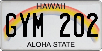 HI license plate GYM202