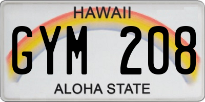 HI license plate GYM208