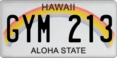 HI license plate GYM213