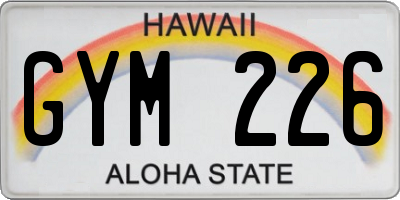 HI license plate GYM226