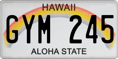 HI license plate GYM245