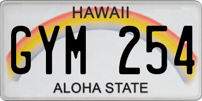 HI license plate GYM254