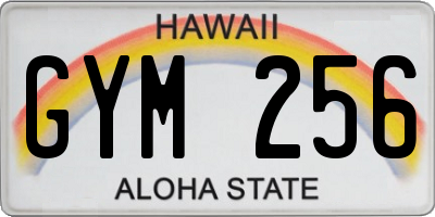 HI license plate GYM256