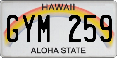HI license plate GYM259