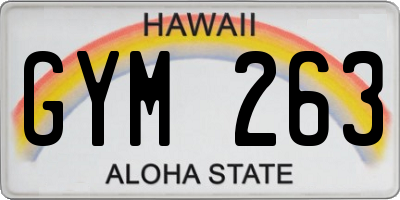 HI license plate GYM263