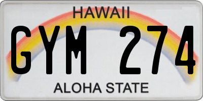 HI license plate GYM274