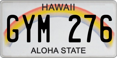 HI license plate GYM276