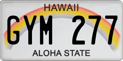 HI license plate GYM277