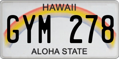 HI license plate GYM278