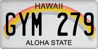 HI license plate GYM279