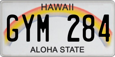 HI license plate GYM284
