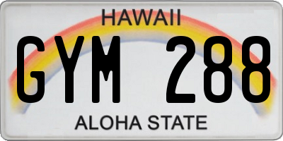HI license plate GYM288