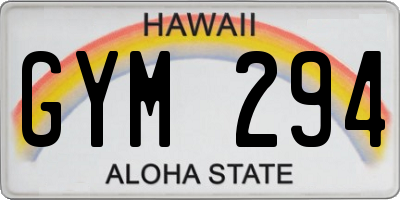 HI license plate GYM294
