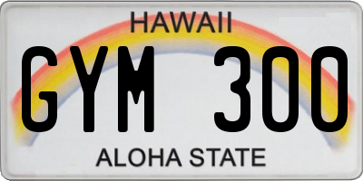 HI license plate GYM300