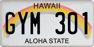 HI license plate GYM301
