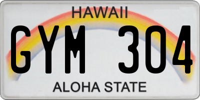 HI license plate GYM304