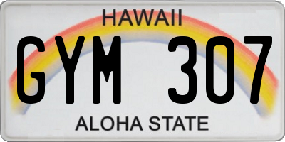 HI license plate GYM307