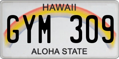 HI license plate GYM309