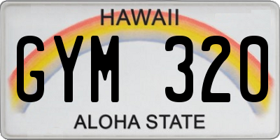 HI license plate GYM320
