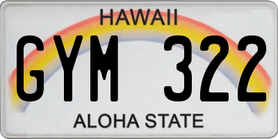 HI license plate GYM322