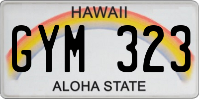 HI license plate GYM323