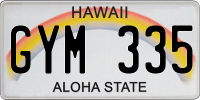 HI license plate GYM335