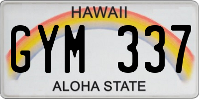 HI license plate GYM337