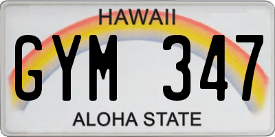 HI license plate GYM347