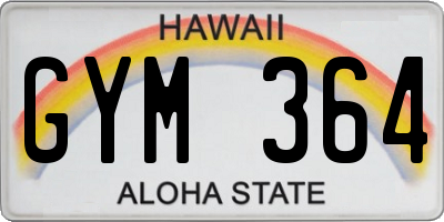 HI license plate GYM364