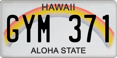 HI license plate GYM371