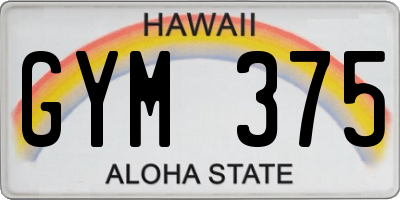 HI license plate GYM375