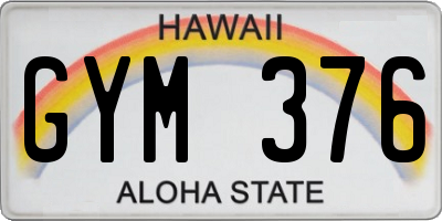 HI license plate GYM376