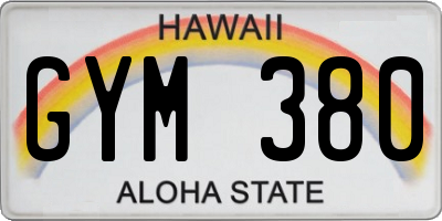 HI license plate GYM380