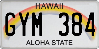 HI license plate GYM384