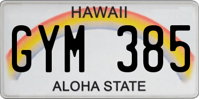 HI license plate GYM385