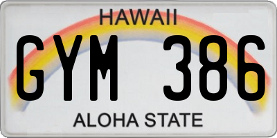 HI license plate GYM386