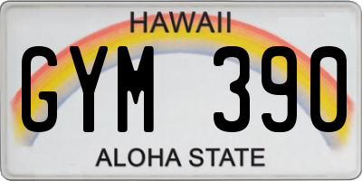 HI license plate GYM390