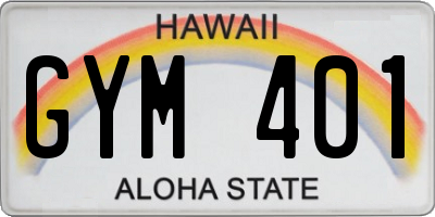 HI license plate GYM401