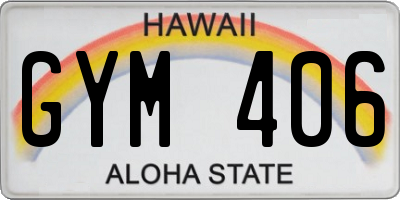 HI license plate GYM406
