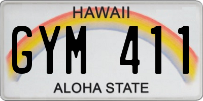 HI license plate GYM411
