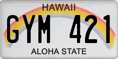 HI license plate GYM421