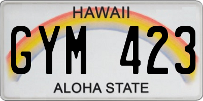 HI license plate GYM423
