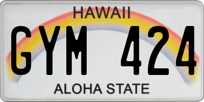 HI license plate GYM424