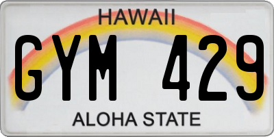 HI license plate GYM429
