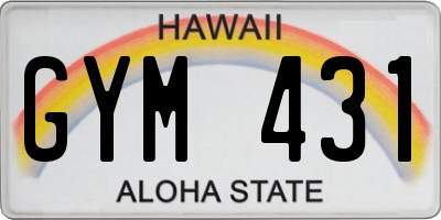HI license plate GYM431
