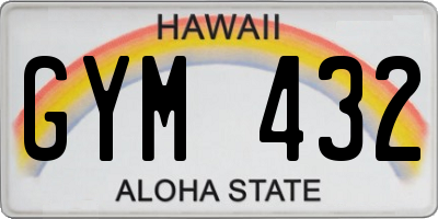 HI license plate GYM432
