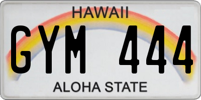 HI license plate GYM444