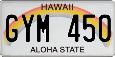 HI license plate GYM450